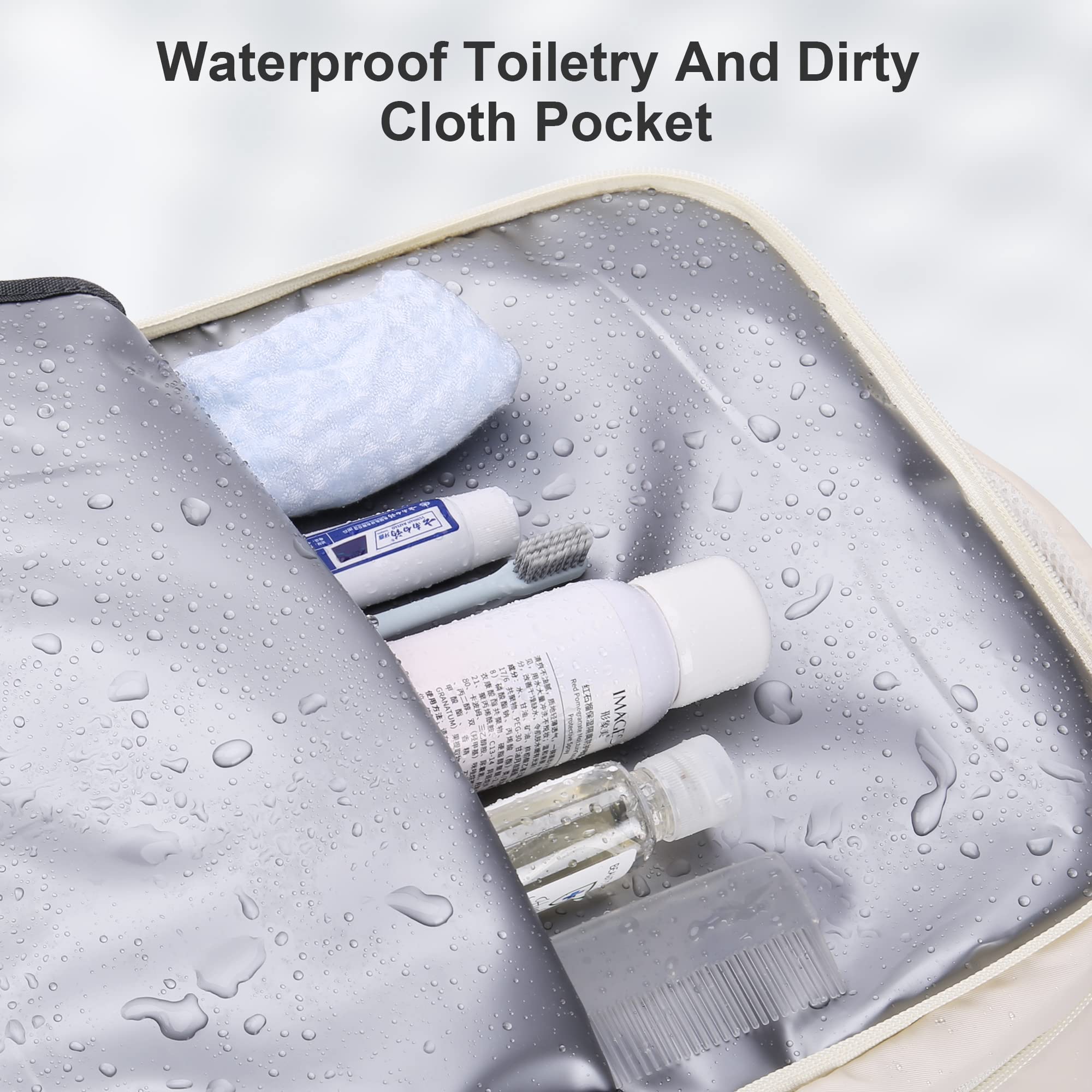 Alt View 3. Stamp n Camp - Travel Backpack 18x14x8 Spirit Airlines Personal Item Bag  Carry On Luggage Underseat Flight Approved Weekender Fits 15 - Beige-X-Large.