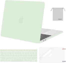 mosiso - MacBook Pro 13" hard shell case with keyboard skins, screen protector and storage bag - Honeydew Green