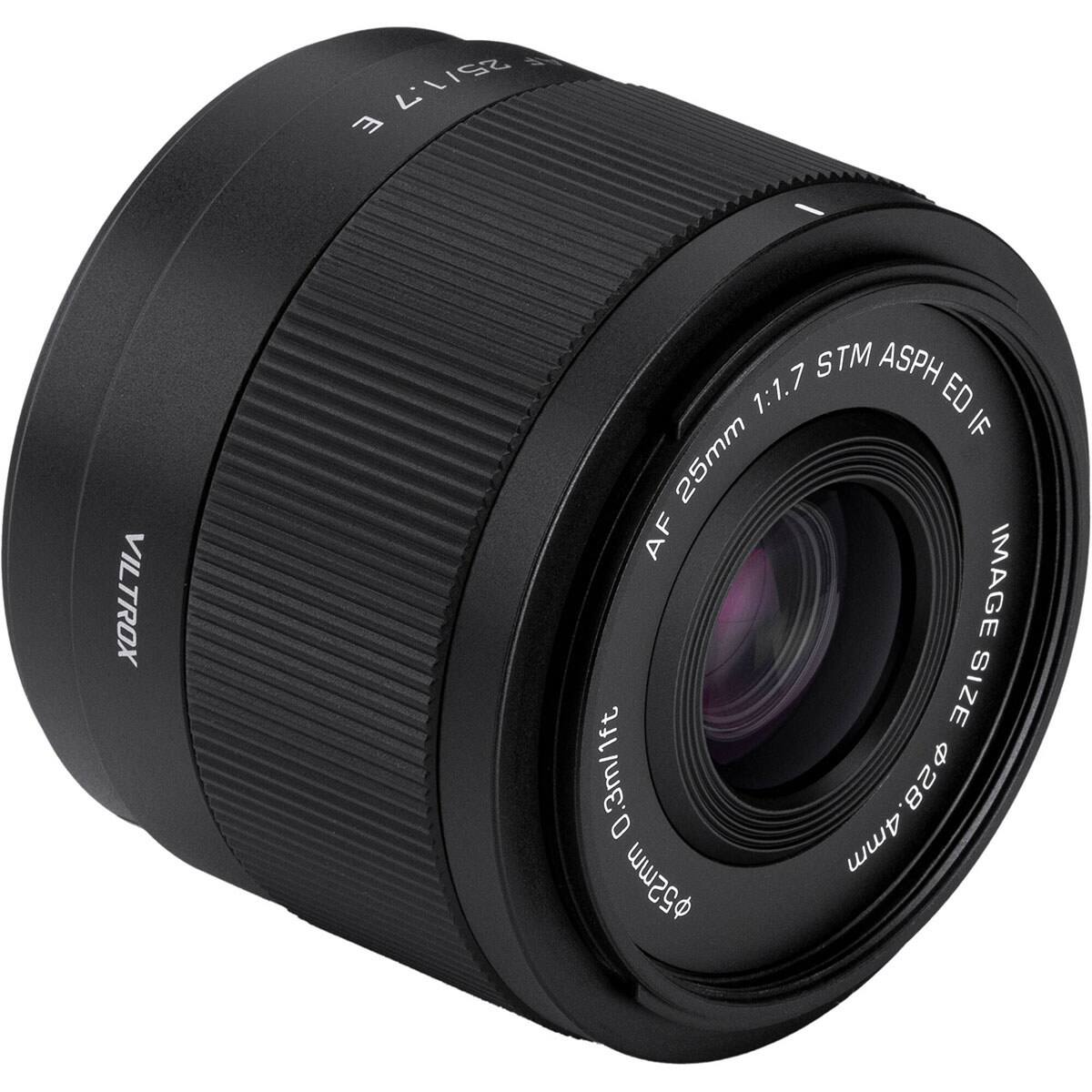 25/1.7 E E  
VILTROX  
STM ASPH 1:1.7 ED  
25mm AF IMAGE SIZE 0.3m/1ft  
4mm 28.