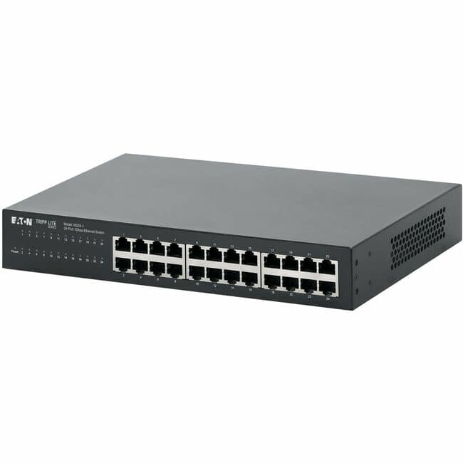 Eaton Tripp Lite Series 24-Port 10/100/1000 Mbps Desktop Gigabit Ethernet Unmanaged Switch, Metal Enclosure - 24 Ports - Black