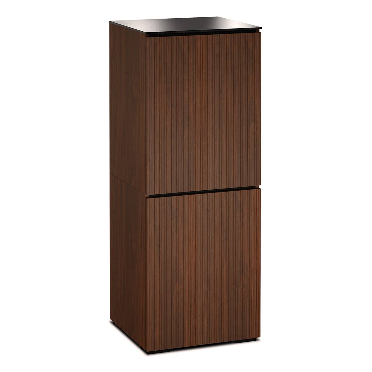 Front. Salamander Designs - Salamander Designs Chameleon Collection Manhattan 617 AV Cabinet (Medium Walnut Doors and Sides, Black Glass Top) - Black/Walnut.