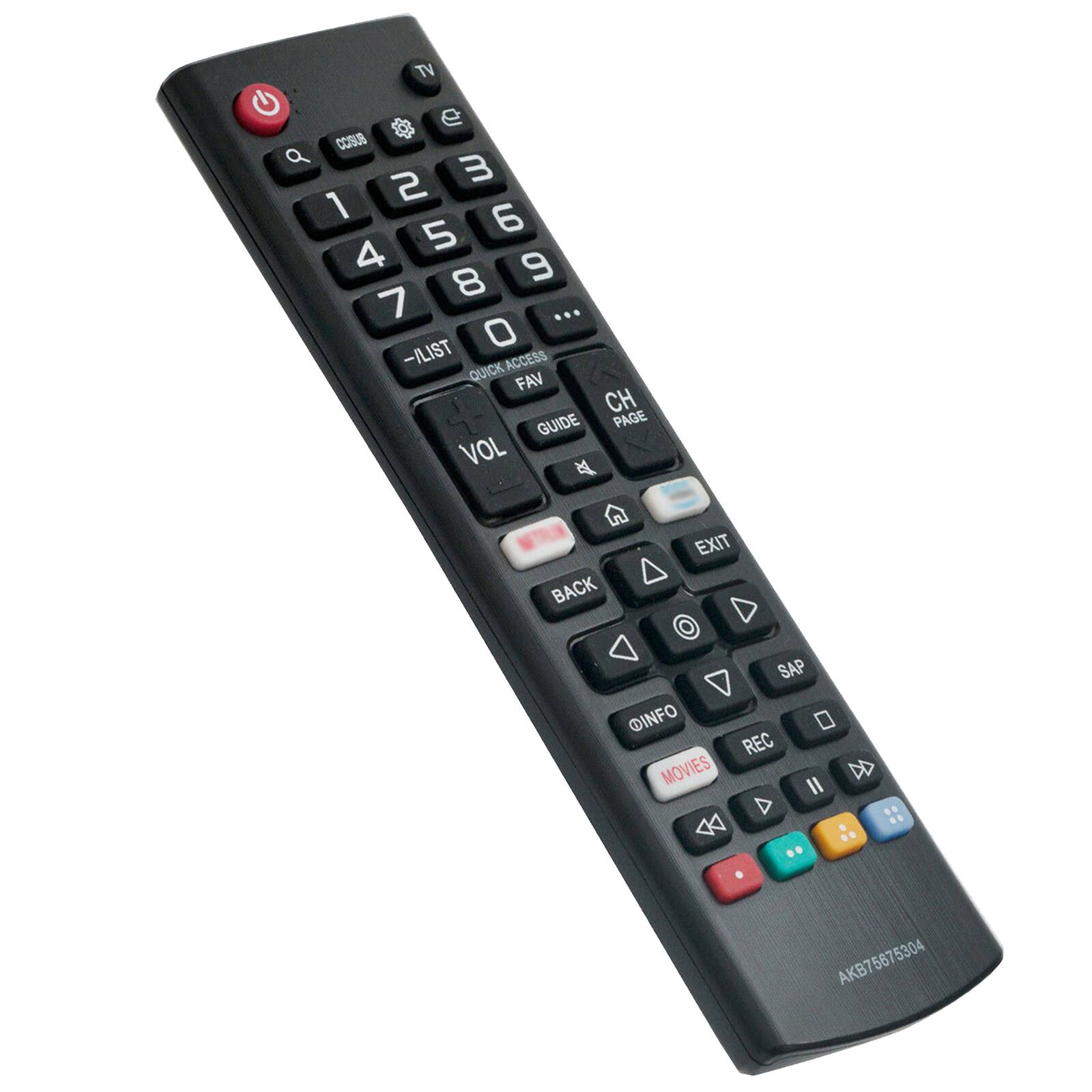 TV 9 COOUB Q 3 1 2 5 6 4 9 8 7 ... O -ILIST ACCESS QUICK FAV CH GUIDE PAGE VOL  BACK EXIT SAP INFO  REC MOVIES D II D < AKB75675304