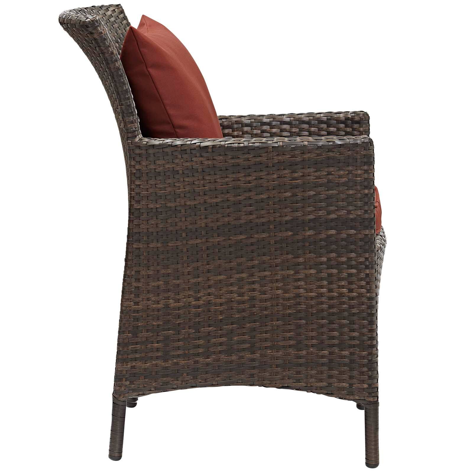 Angle. Modway - Conduit Outdoor Wicker Rattan Dining Armchair by Modway - Brown Currant.