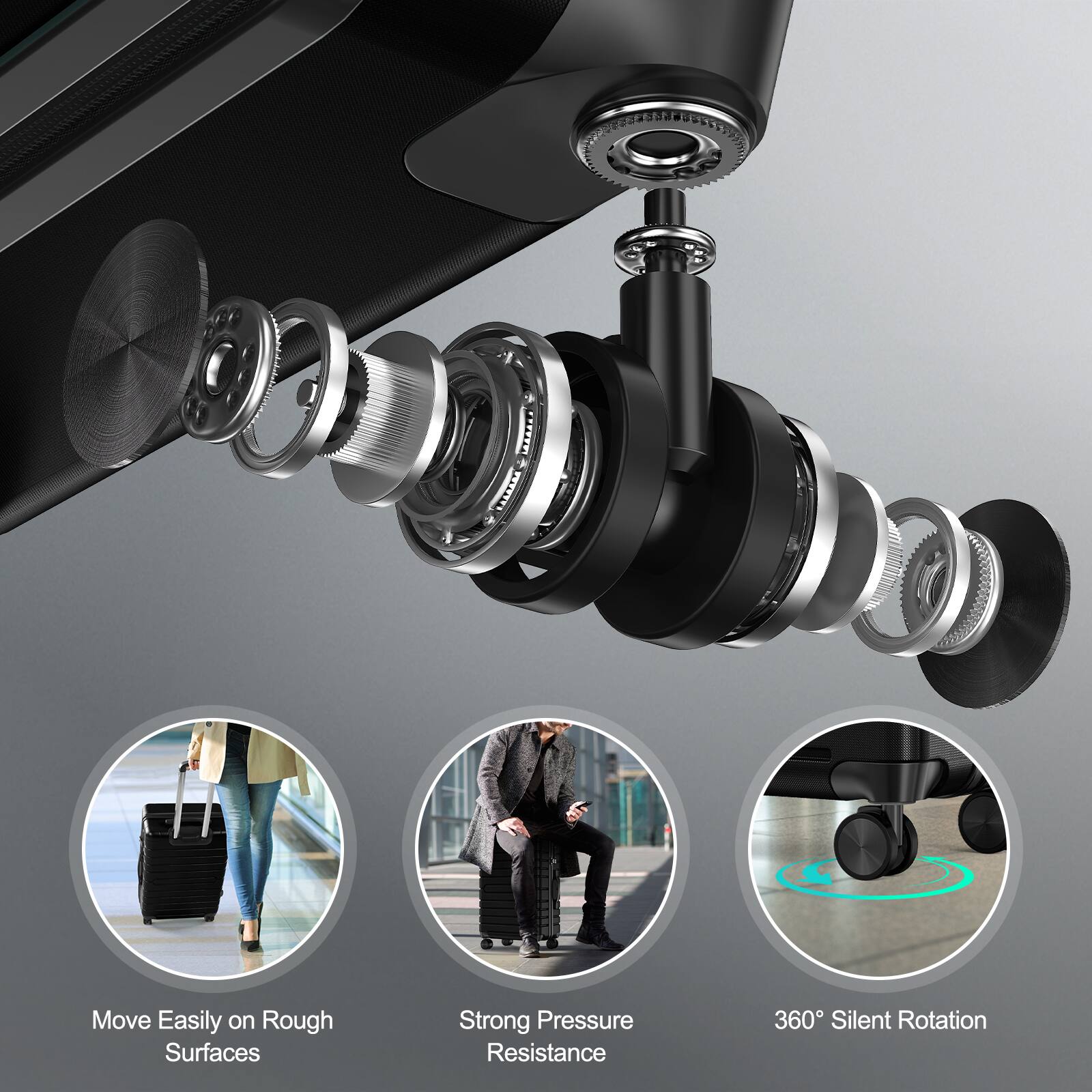 - Move Easily on Rough Surfaces
- Strong Pressure Resistance
- 360° Silent Rotation