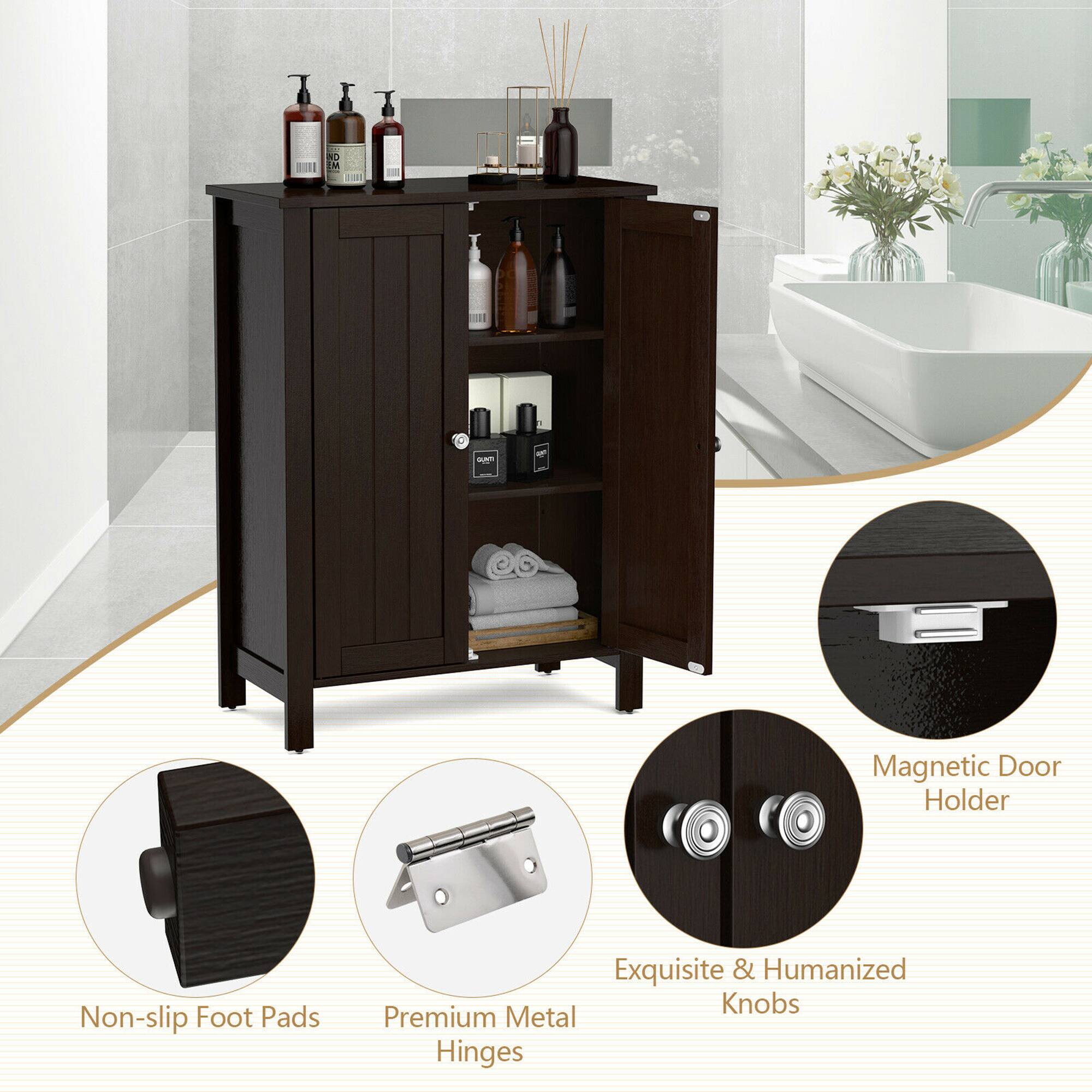 - Magnetic Door Holder
- Non-slip Foot Pads
- Exquisite & Humanized Knobs
- Premium Metal Hinges