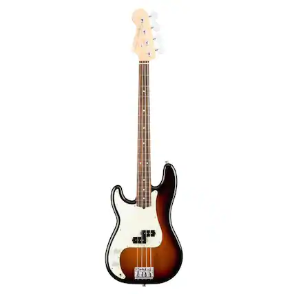 Front. Fender - Fender American Professional Left-Handed Precision Bass Guitar, Rosewood Fingerboard, 3-Color Sunburst.