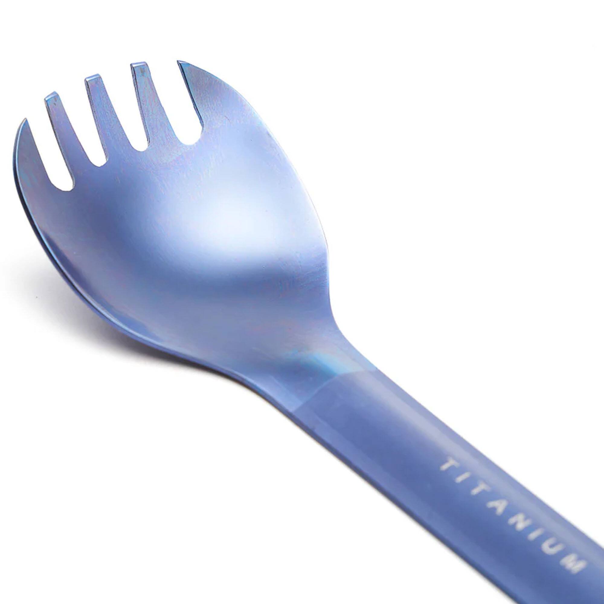 Alt View 1. TOAKS - TOAKS Titanium Long Handle  Spork with Polished Bowl - Blue - Blue.