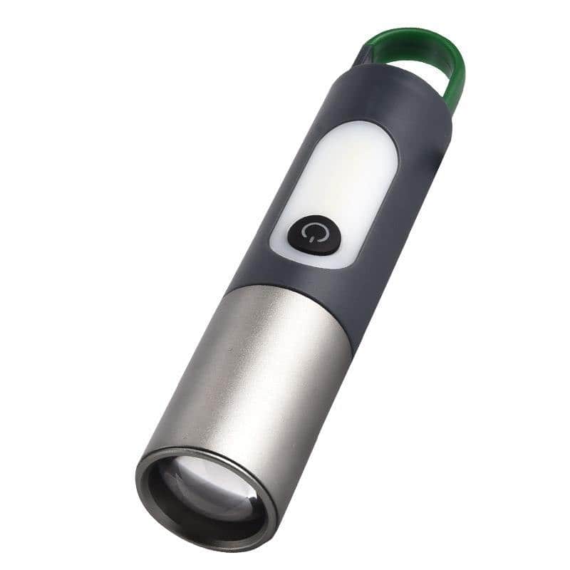 Cluzine - Rechargeable Mini LED Flashlight with Carabiner,Type-C Charging, COB Side Light for Camping