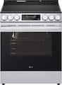 LG - 30-in Wide 6.3 Cu. Ft. Slide-In Electric True Convection Smart Range with 5 Elements, Air Fry and Flex Control Knobs - Stainless Steel