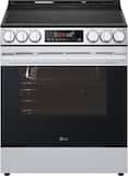 LG - 30-in Wide 6.3 Cu. Ft. Slide-In Electric True Convection Smart Range with 5 Elements, Air Fry and Flex Control Knobs - Stainless Steel