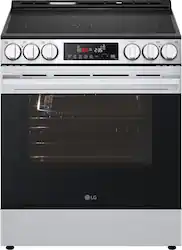 LG - 6.3 Cu. Ft. Slide-In Electric True Convection Smart Range with Air Fry and Flex Control Knobs - Stainless Steel - Front_Zoom
