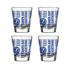 Logo Brands - Tampa Bay Lightning 4-Pack 2oz. Shot Glass Set - Multicolor