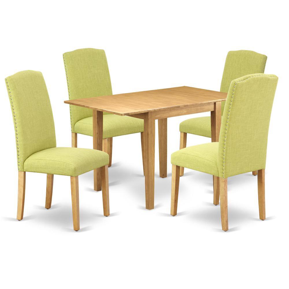 Left. East West Furniture - Dining Room Set Oak - Brown.