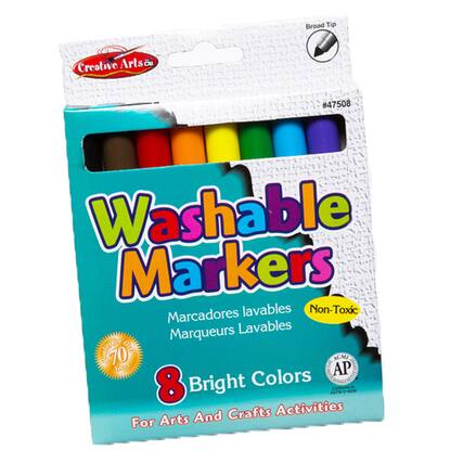 Broad Tip Creative Arts Eu #47508 Washable Markers (lavables) Non-Toxic
Marcadores Marqueurs Lavables
70 Bright Colors
Conforms to AP
D-4236
For Arts and Crafts Activities