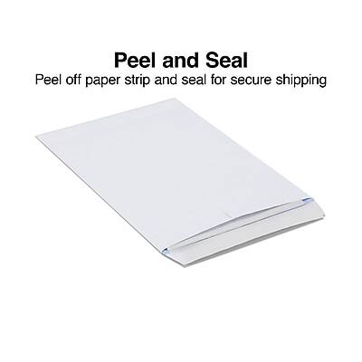 Peel and Seal  
Peel off paper strip and seal for secure shipping