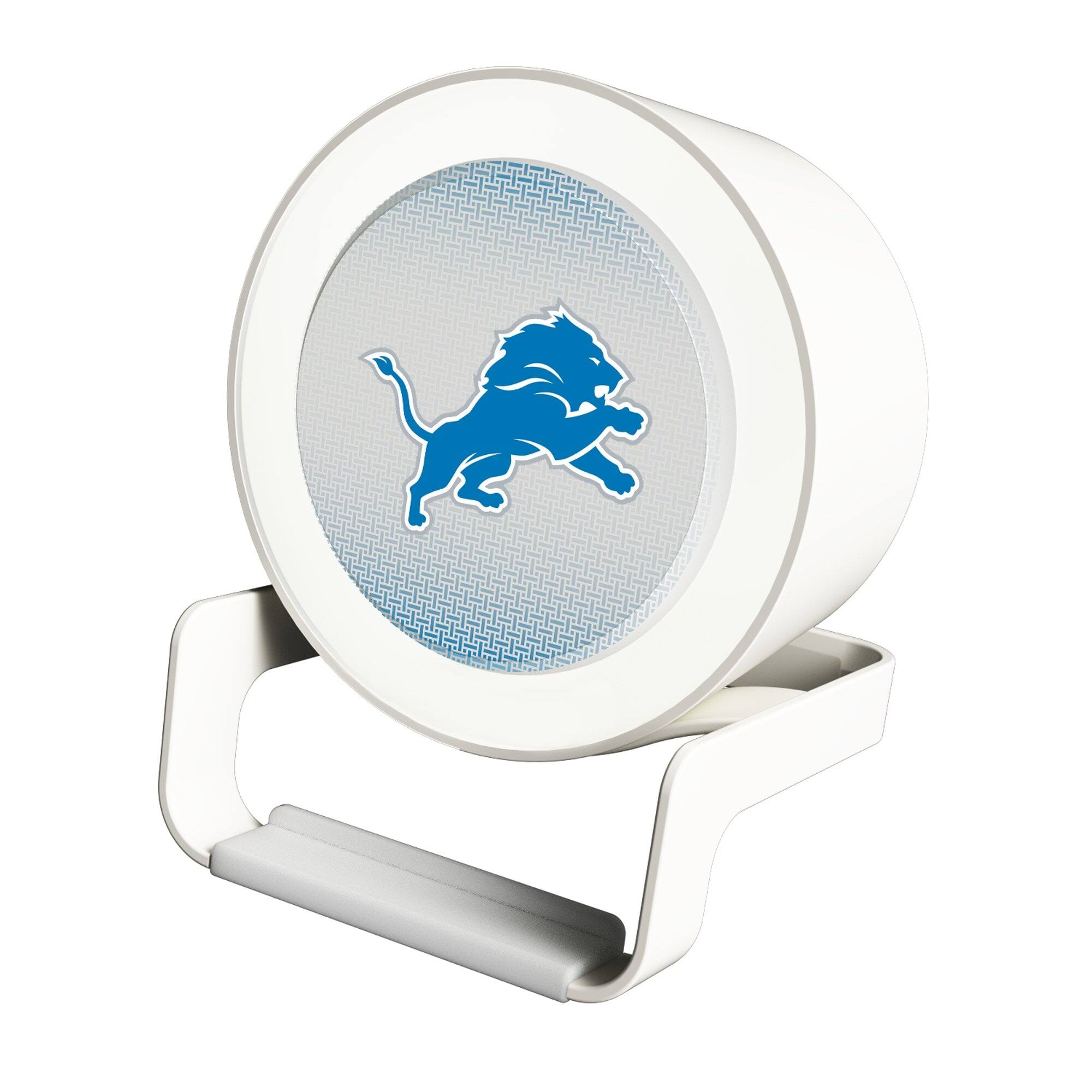 Front. Keyscaper - Detroit Lions Linen Print Nightlight Charger & Bluetooth Speaker - White.