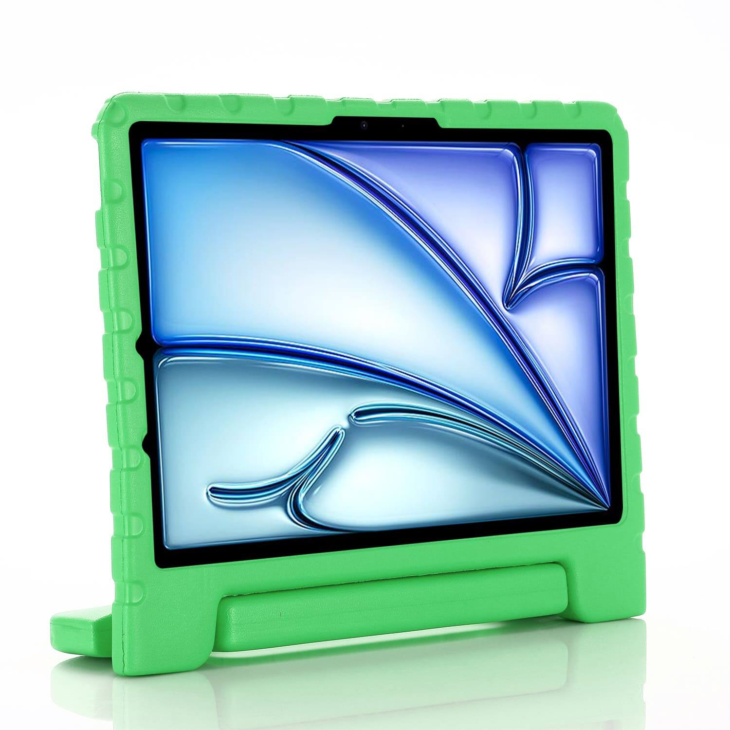 Left. UUCOVER - Kid-Friendly Tablet Protective Case for Apple iPad Air 11-inch M4 M3 M2 2026/2025/2024 with Convertible Handle Kickstand - Green.