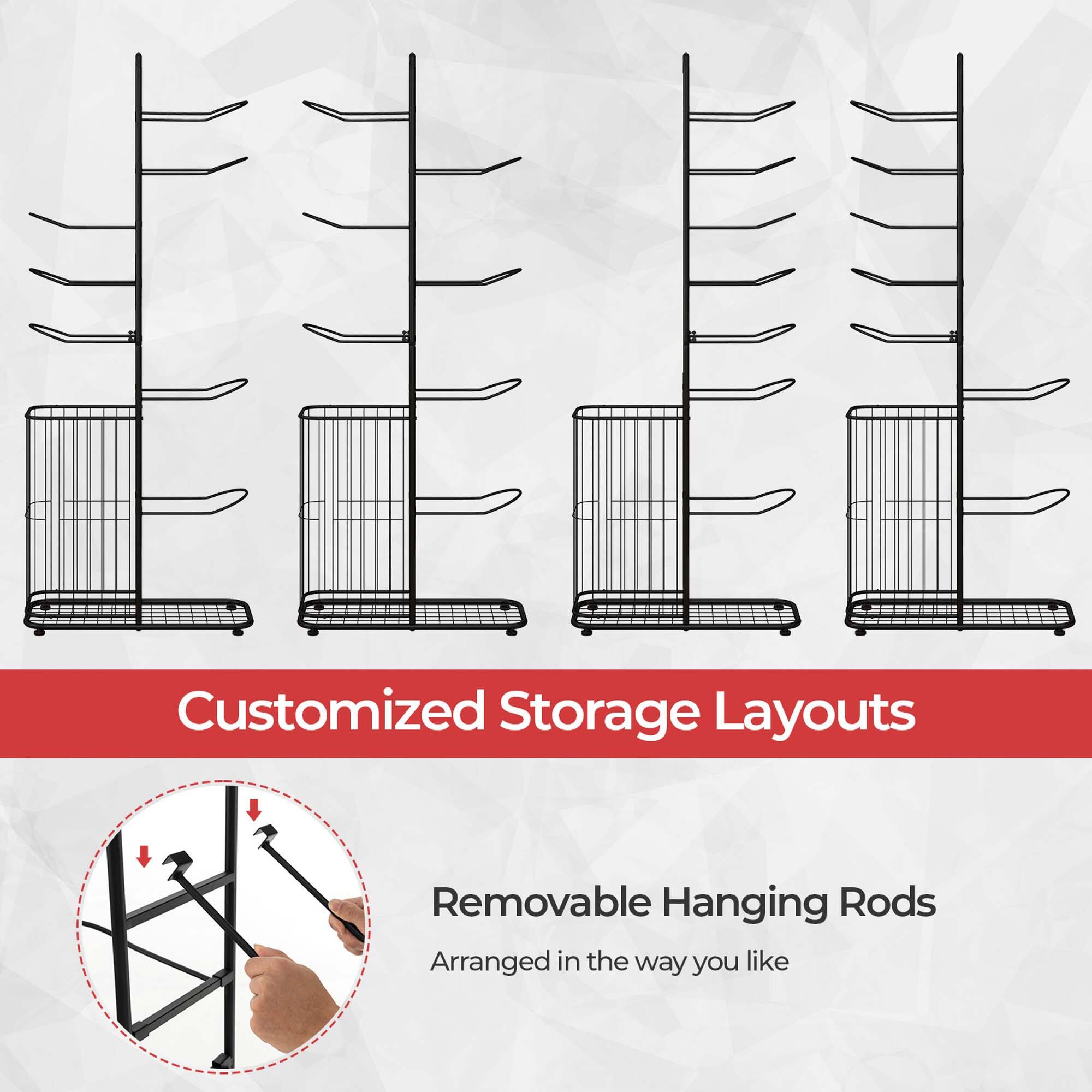 Customized Storage Layouts

Removable Hanging Rods

Arranged in the way you like