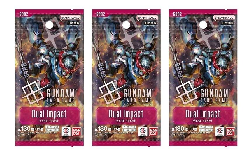GD02 BANDAI NAMCO  
GUNDAM CARD GAME  
Dual Impact  
A7L1 ES  
130 + 13  
OSOTSU-SUNRISE  
MBS MADE IN JAPAN  
BANDAI