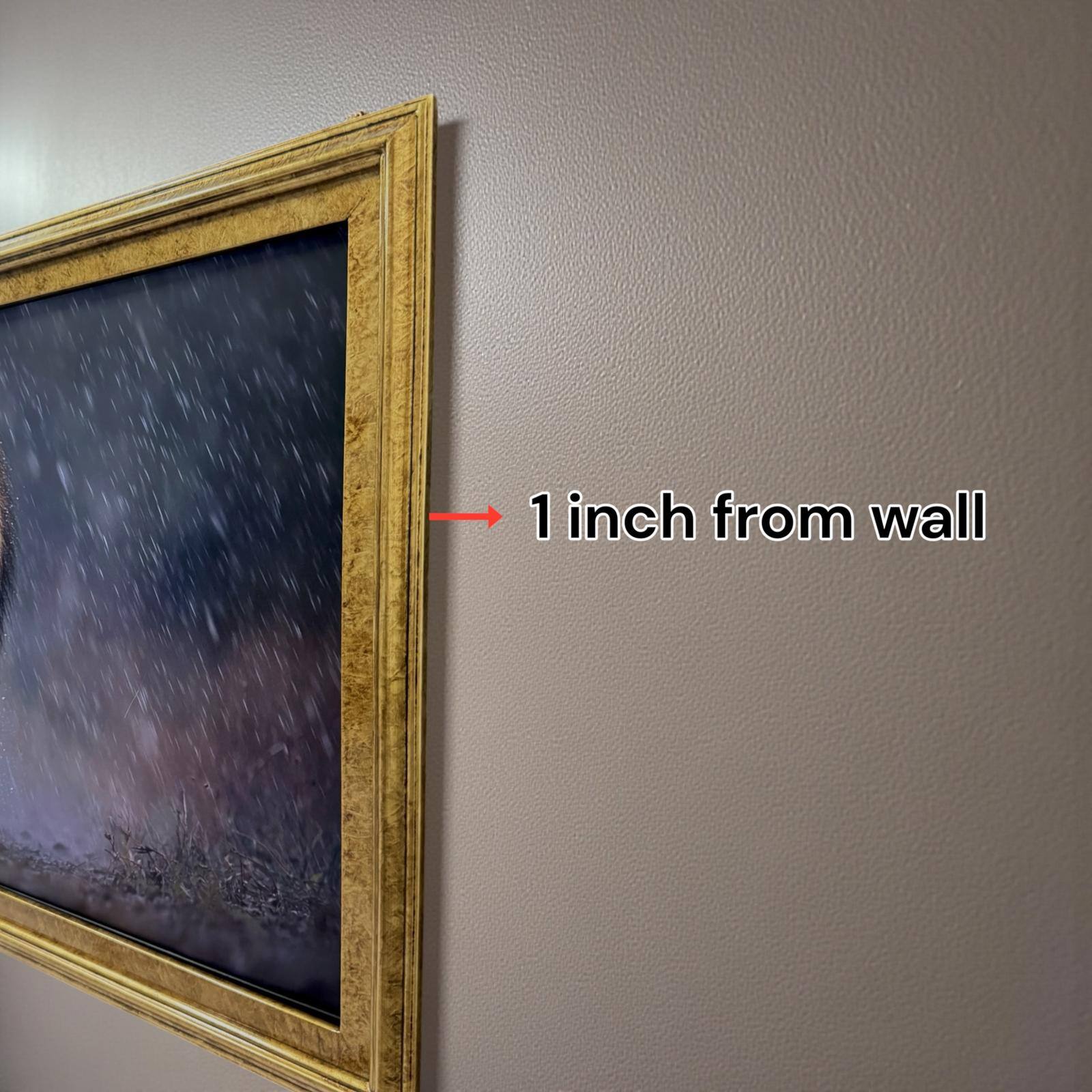 1 inch from wall