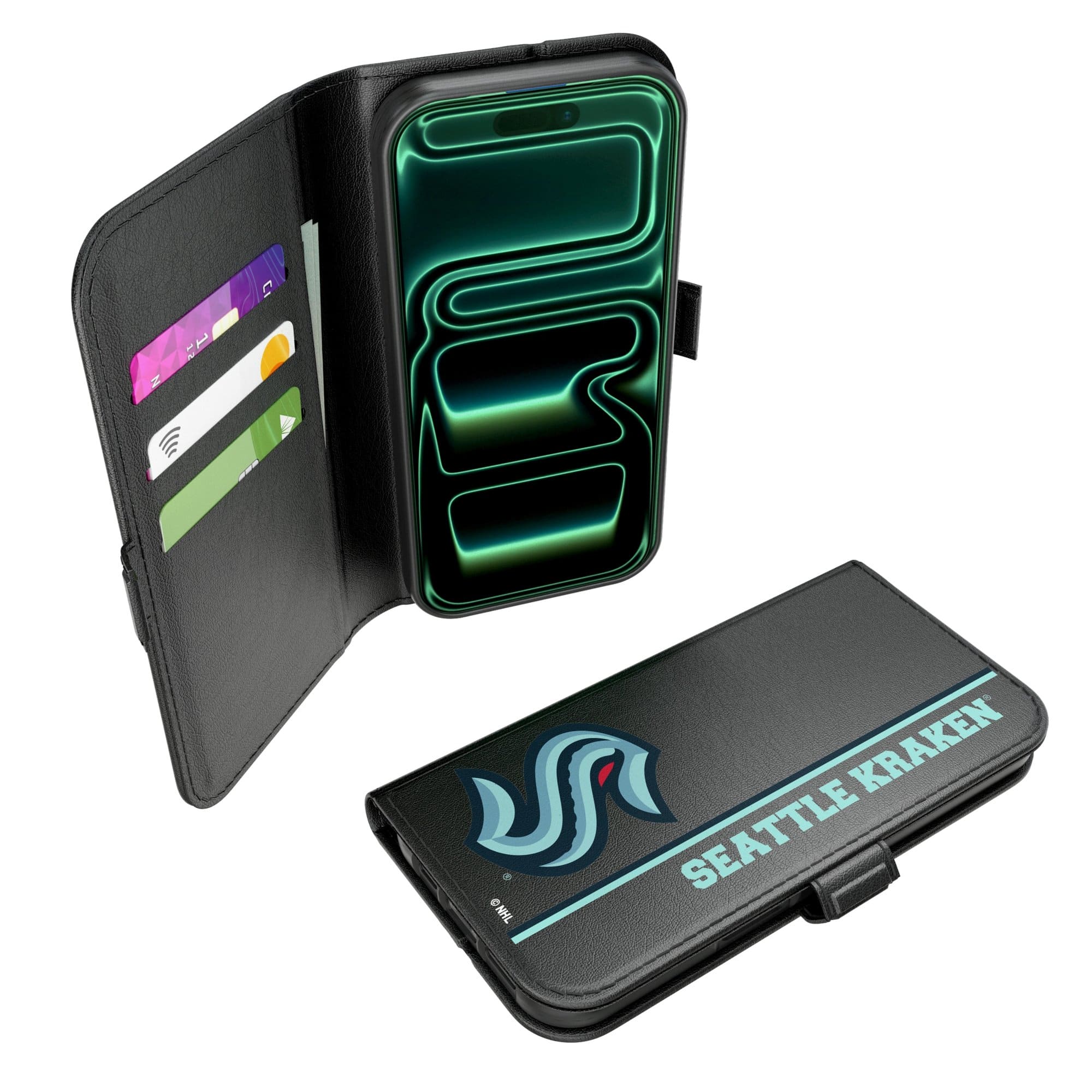 Keyscaper - NHL - Seattle Kraken iPhone Folio 2.0 Case - 17 - Black price history on PriceWatchPro