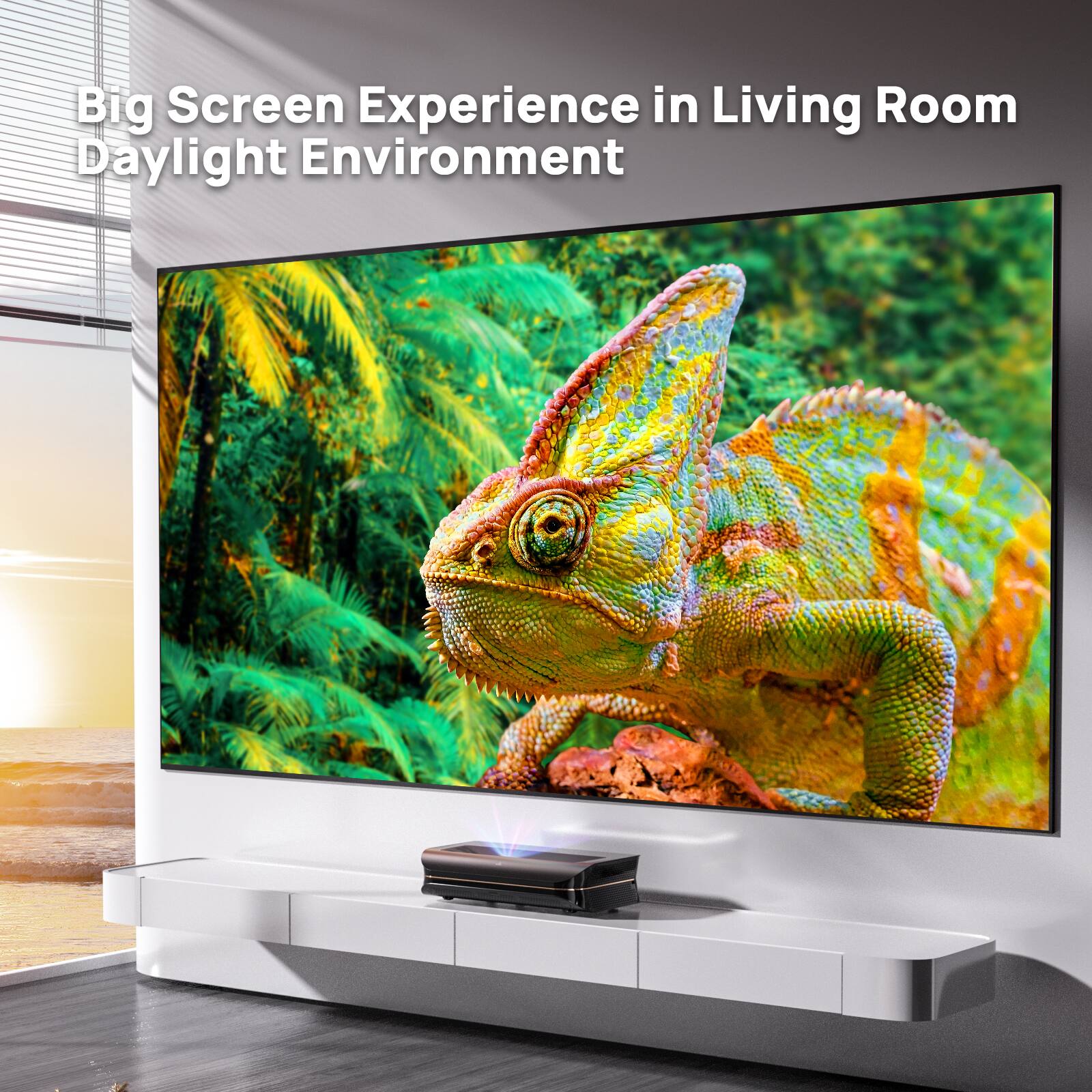 Alt View 14. AWOL Vision - ALR D-120 120" Ambient Light Rejection (ALR) Daylight Fixed Frame Ultra Short Throw (UST) Projector Screen,4K/8K 3D - Gray.