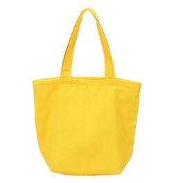 Unique Bargains - Canvas Tote Bag with Zipper, 10.2"x3.9" Grocery Bag with Handles, Cute Handbag for Birthday Gifts DIY - Bright Yellow