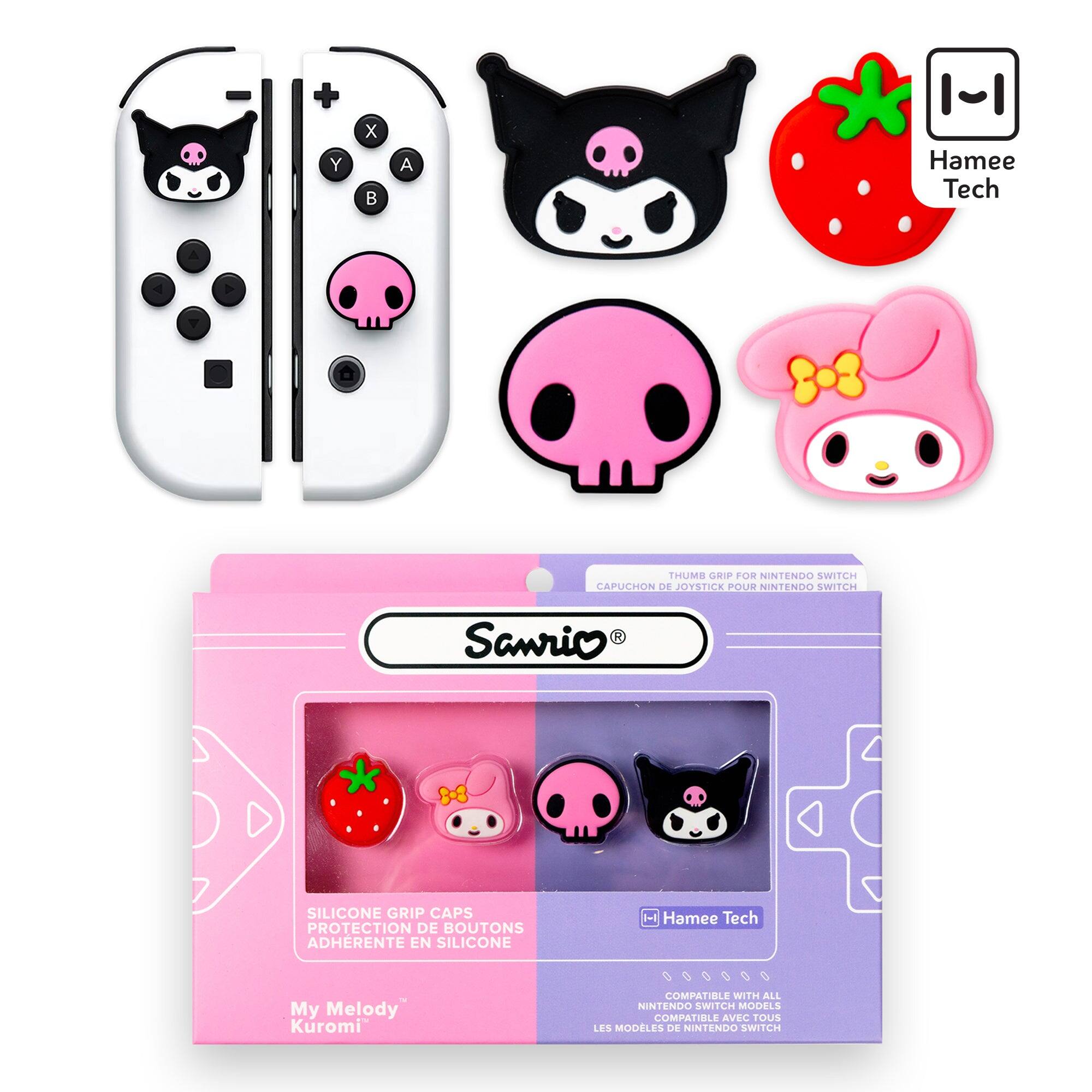 + Y  
X  
A  
B  
Hamee Tech  
THUMB GRIP FOR NINTENDO SWITCH CAPUCHON DE JOYSTICK POUR NINTENDO SWITCH  
Sawrio  
SILICONE GRIP CAPS PROTECTION DE BOUTONS ADHÉRENTE EN SILICONE  
H Hamee Tech  
My Melody - Kuromi  
COMPATIBLE WITH ALL NINTENDO SWITCH MODELS COMPATIBLE AVEC TOUS LES MODÈLES DE NINTENDO SWITCH