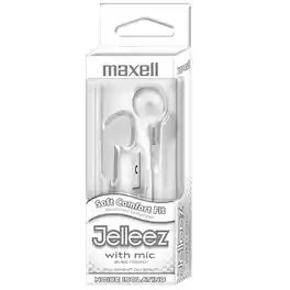 Maxell - Jelleez Soft Earbuds with Mic, White