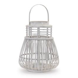 BreeBe - Woven Rattan Lantern 14.5"H - White