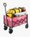 Front. VEVOR - Collapsible Wagon Carts, 120L & 225LBS Folding Wagons with All-Terrain Wheels, Heavy Duty Outdoor Utility Cart - Pink + Black.