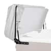 Front. VEVOR - Hydraulic Hot Tub Cover Lift, Spa Cover Lift, Adjustable Width from 69 in to 96.5 in, Mounts on Both Top Sides - Black.