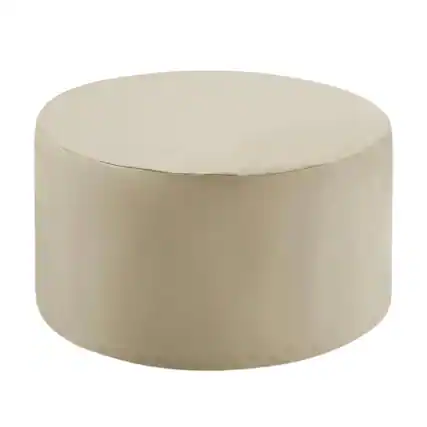 Front. FurniFact - Round outdoor coffee table furniture cover for weatherproof protection - Tan.