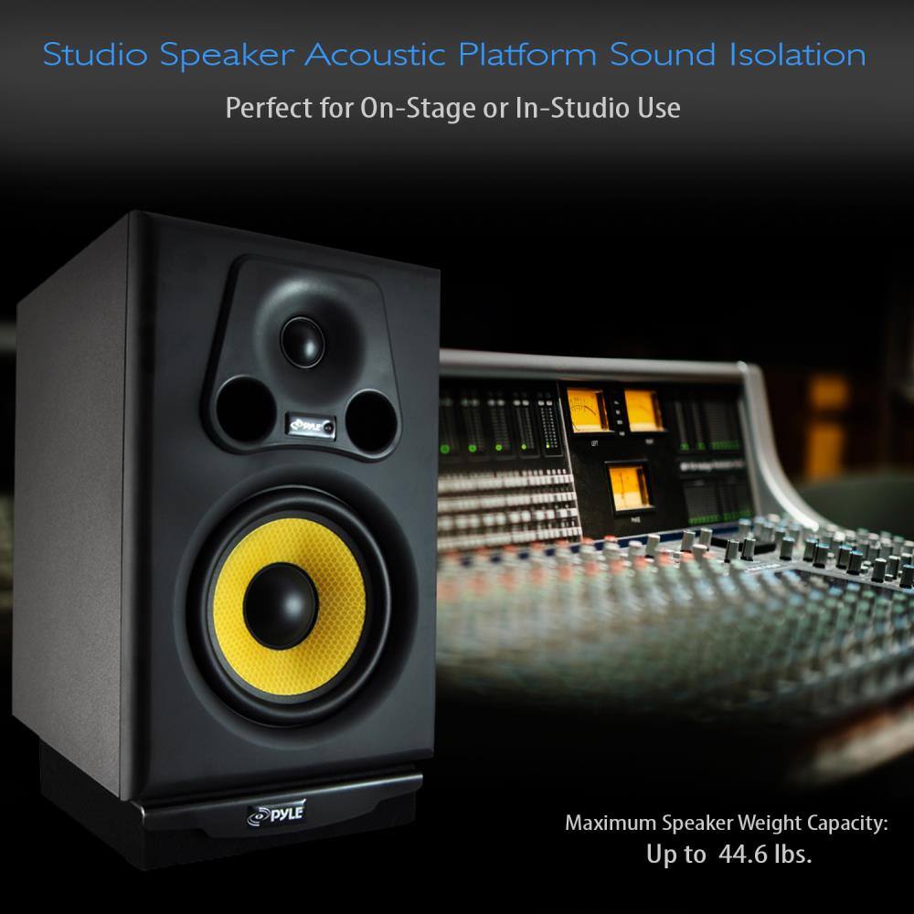 Studio Speaker Acoustic Platform Sound Isolation  
Perfect for On-Stage or In-Studio Use  

Maximum Speaker Weight Capacity: Up to 44.6 lbs.