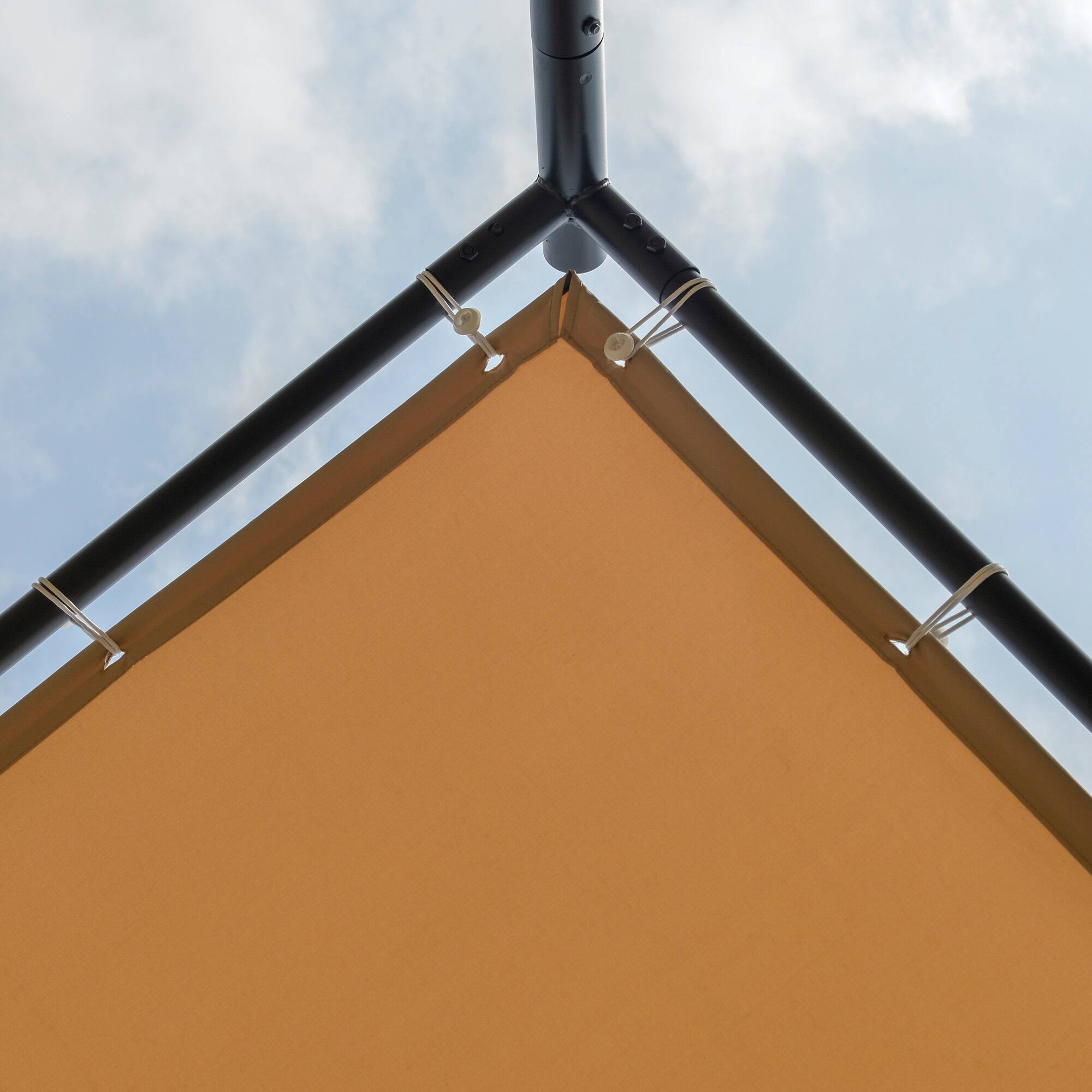 Alt View 5. Outsunny - 9' x 10' Outdoor Pergola with Canopy, Patio Sun Shade Shelter Grill Gazebo, for Garden, Backyard, Lawn - Beige.