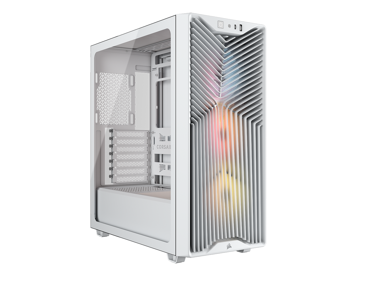 CORSAIR - 3200D RS ARGB Mid-Tower Chassis, 3x RS120 ARGB Fans, DIY Features, White - White