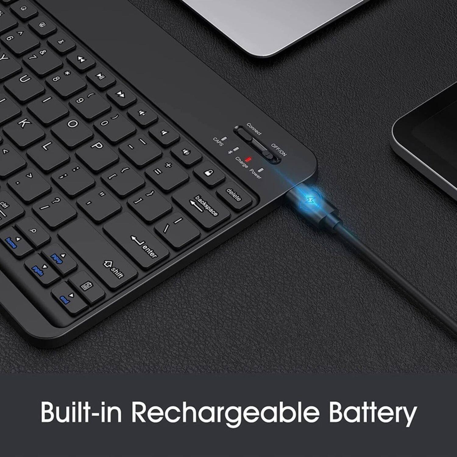 Q V 9 - & Y 7 * Z U 8 I I 6 - + K O 0 Connect L I CAPS ^ P 1 - OFFION .. + Charge { 11 Power , V - I = delete cb ? - - / backspace : - b / home pgup enter pgda shift TA end Built-in Rechargeable Battery