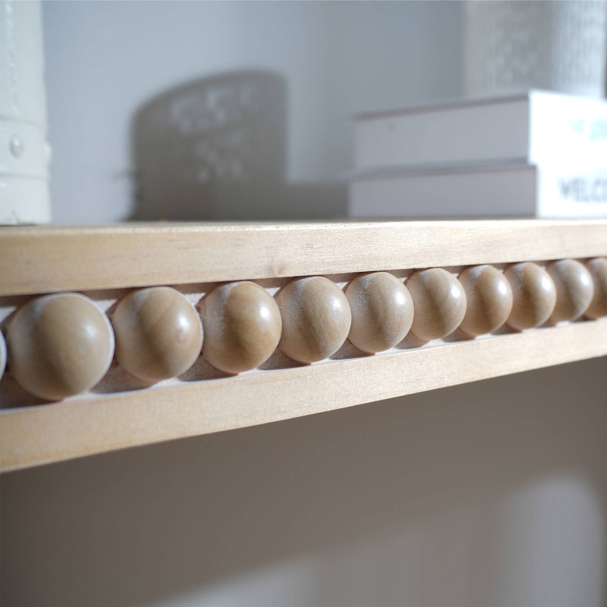 Alt View 6. Spaco - Spaco Curved Wood Art Console Table, 59 Inch Entryway Table with Wood Beads for Living Room Hallway Office - Antique Natural.