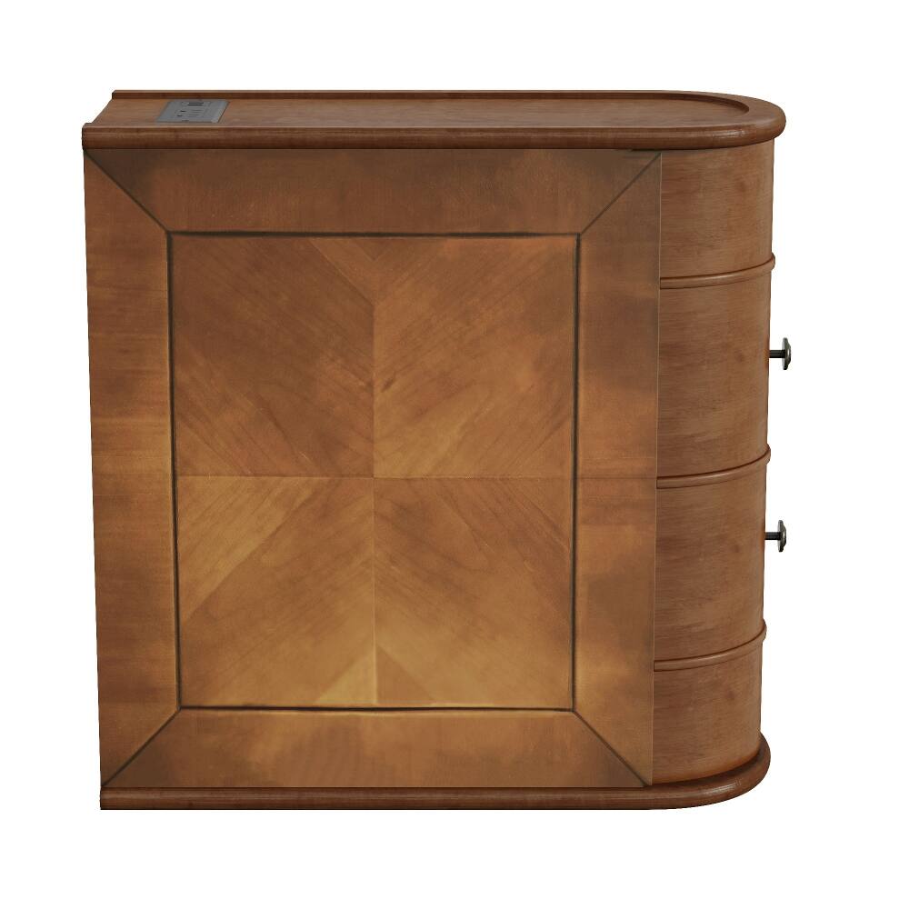 Alt View 3. Loheer - Loheer End Table with Charging Station Sofa Side Table Walnut - Walnut.