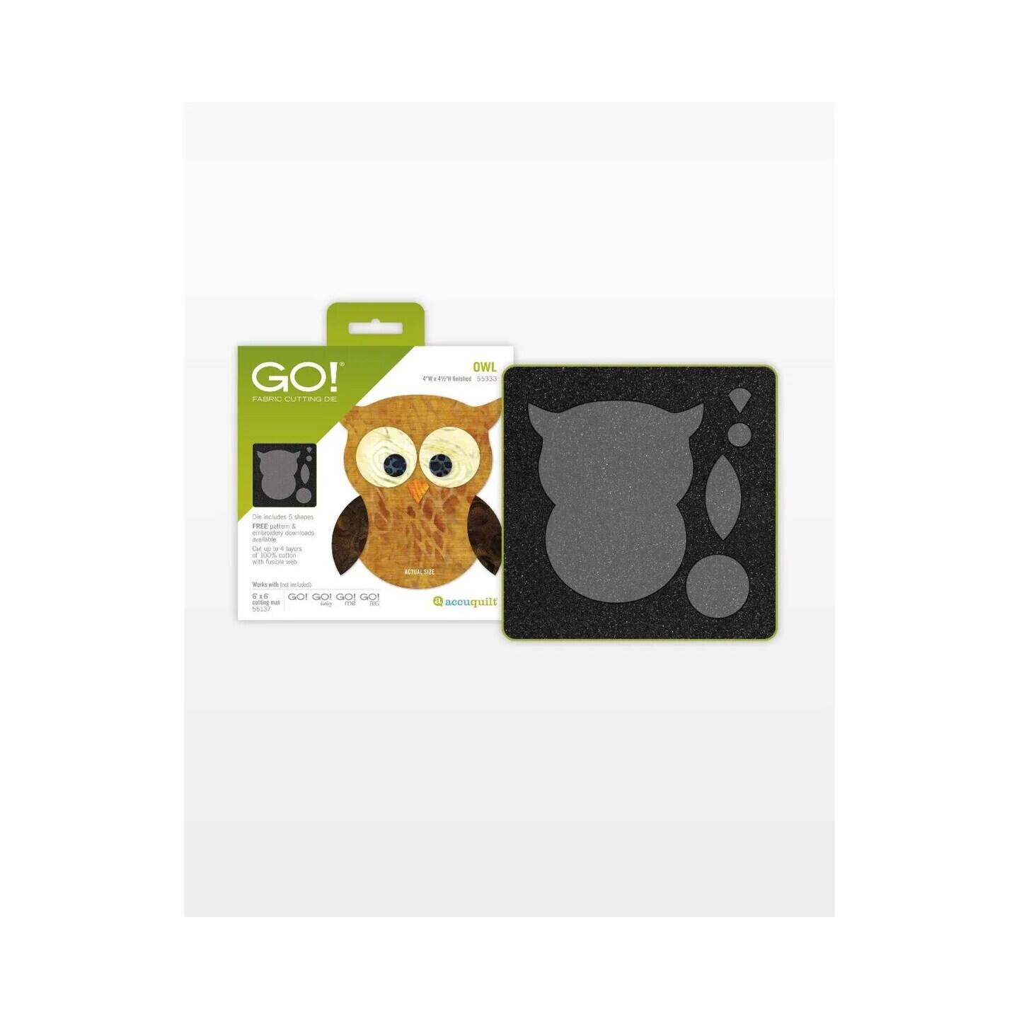 GO! FABRIC CUTTING DIE OWL - asa - - . shanes FHT - 4 - C - -a - - . igrs - s suale - - - ATA  - - - - S16 . + GOr DC CACT GC I - - - - sLr B sceuquilt