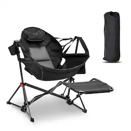 Ainfox - Hammock Camping Chair with Footrest - Black