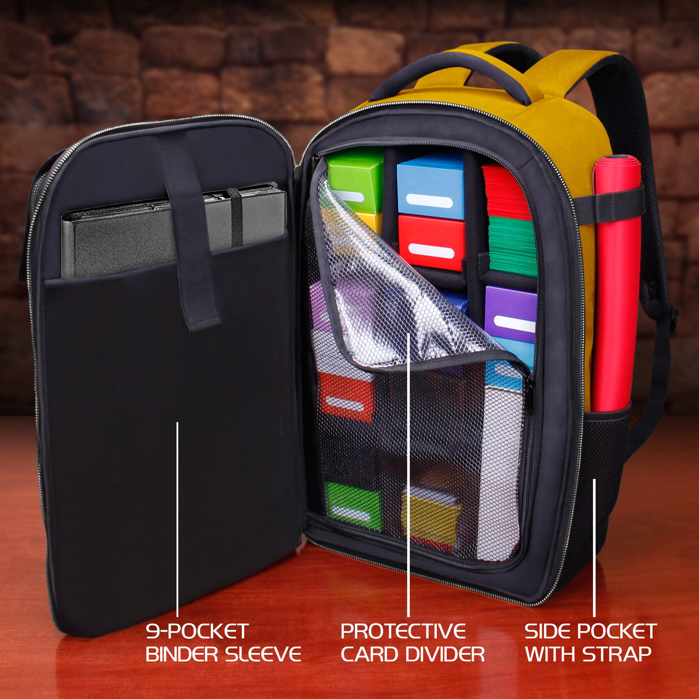 9-Pocket Protective Binder Sleeve Card Divider Side Pocket with Strap