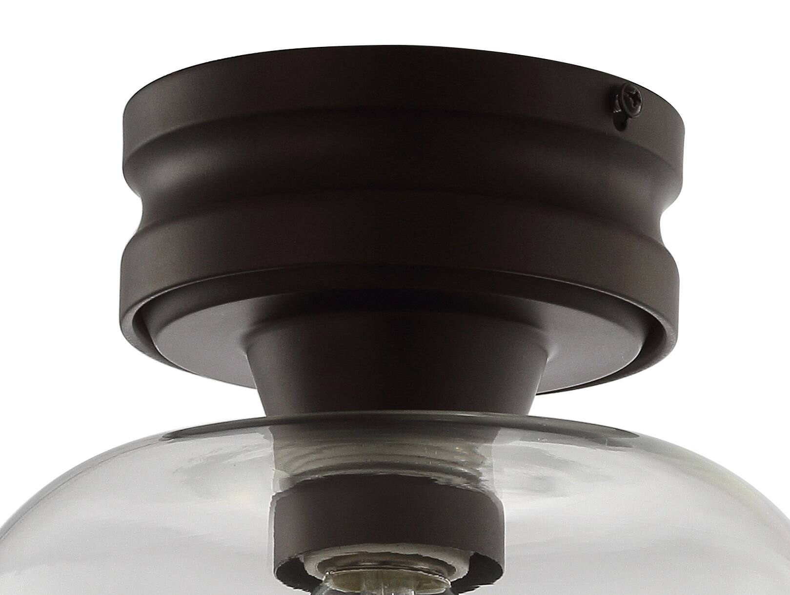 Alt View 4. Jonathan Y - Domenic 7.75" Metal/Glass LED Flush Mount, Oil Rubbed Bronze - Oil Rubbed Bronze.