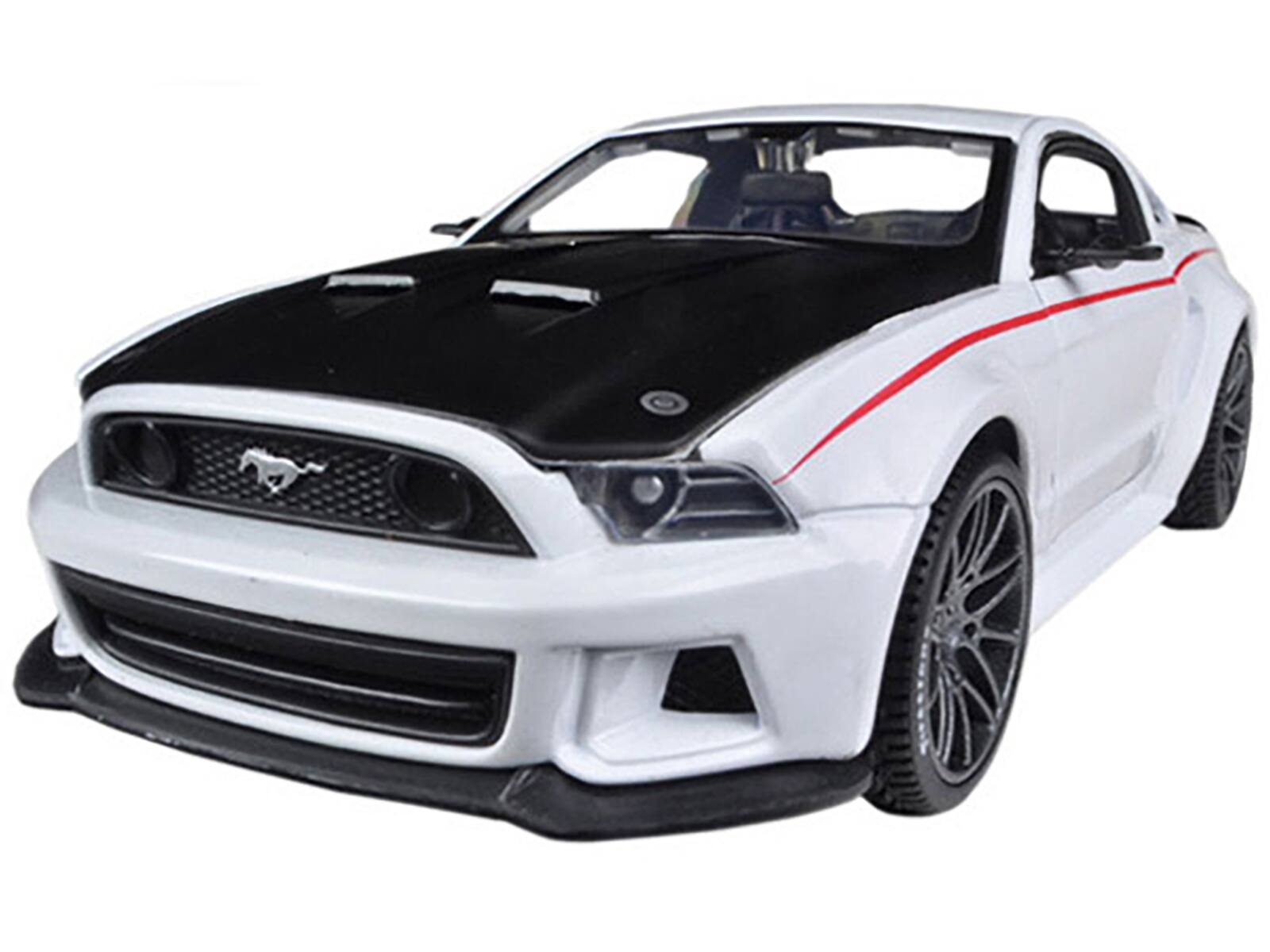 Alt View 1. Maisto - 2014 Ford Mustang "Street Racer" White with Black Hood "Special Edition" Series 1/24 Diecast Model Car by Maisto.