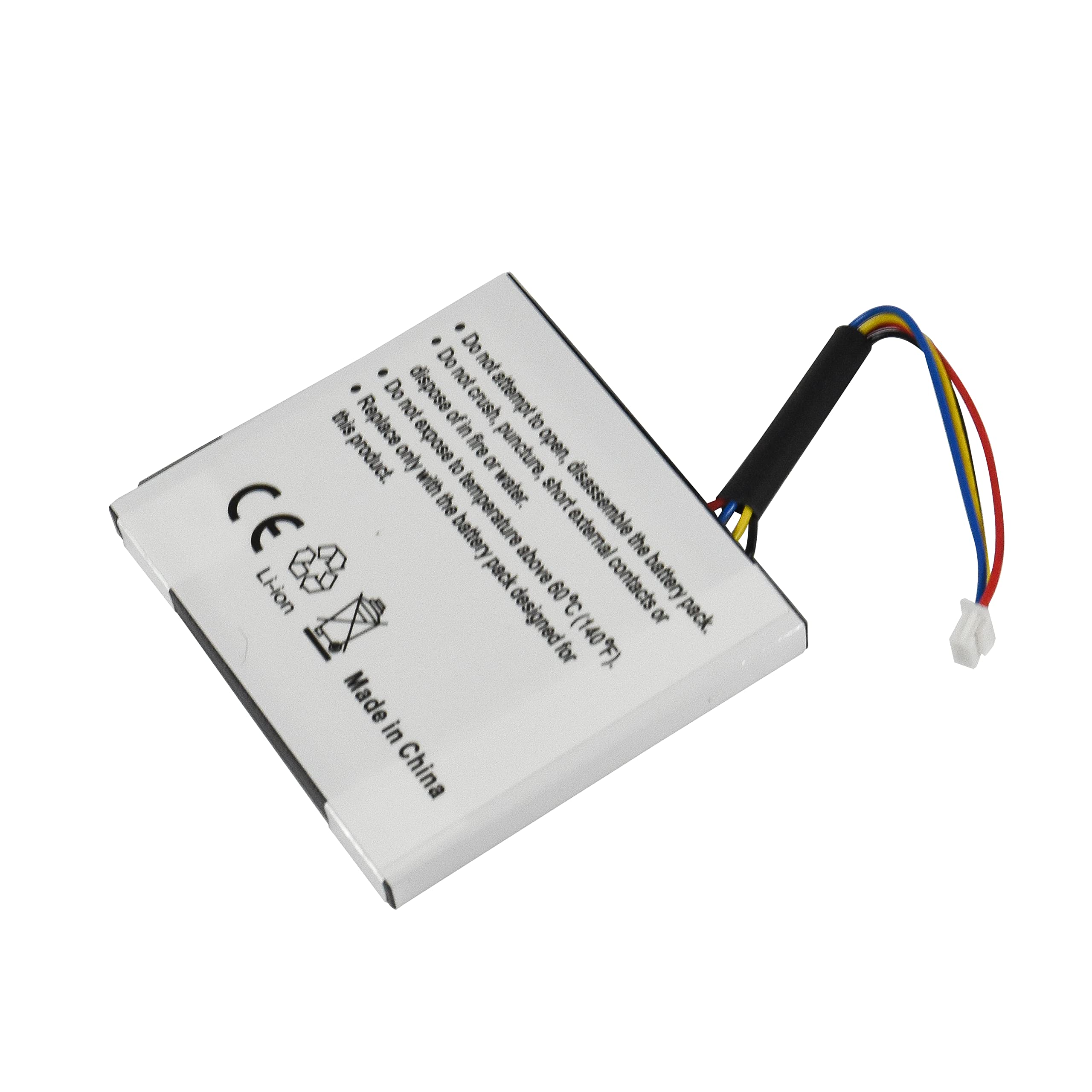 Do not dispose of this product by fire or puncture. Do not crush, open, disassemble or expose to temperature above 80°C (176°F). Replace only with the battery pack designed for this product. Made in China