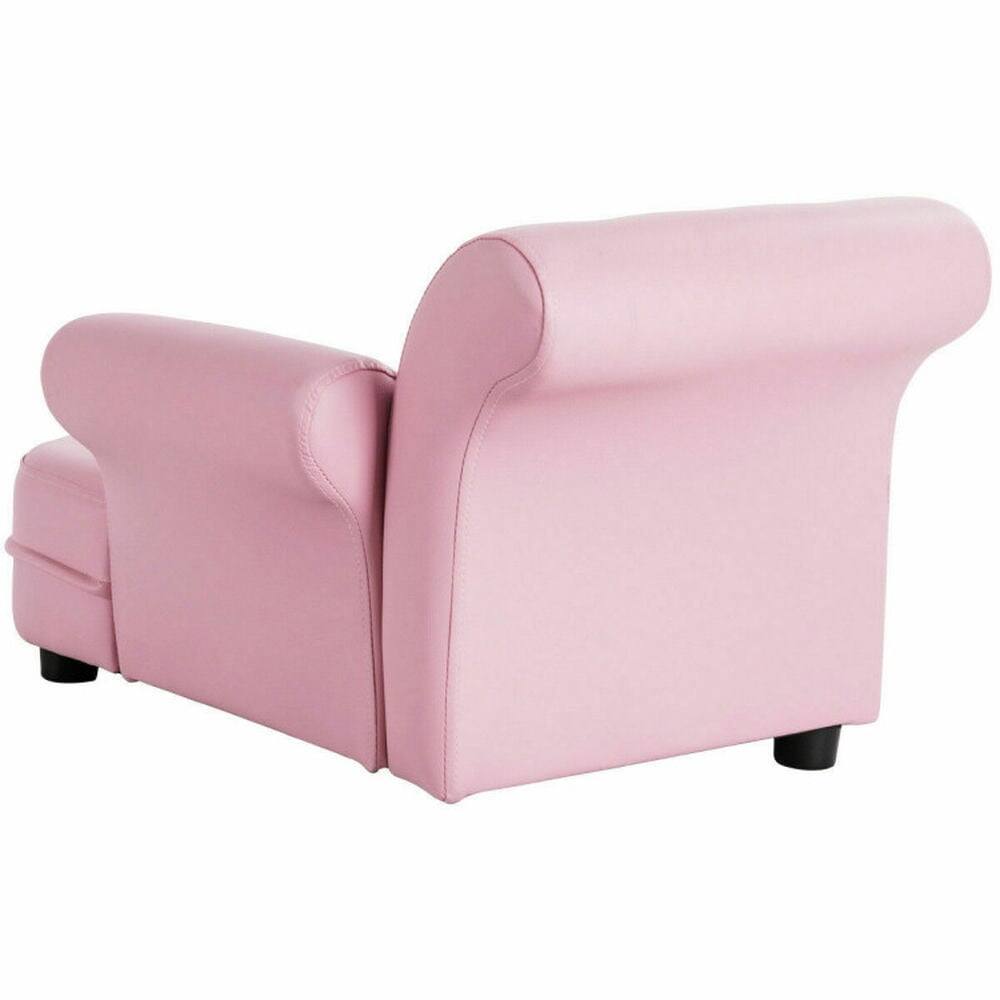 Left. Kadyn - Armrest Relax Chaise Lounge Kids Sofa, Kids Chairs for Kids - Pink.