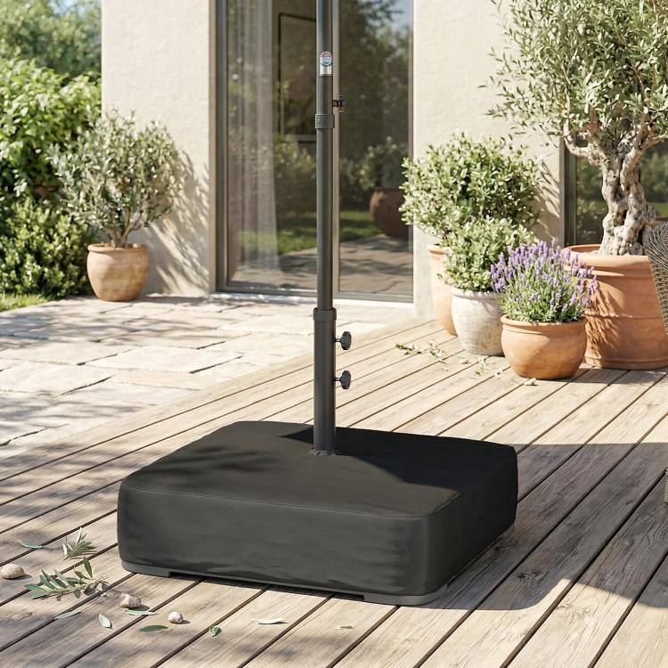 Alt View 9. PULUZ - Garden Parasol Base 176 lbs Sand Filled Heavy Duty Stand for Cantilever Umbrellas and 1.9 inch Poles - Black.