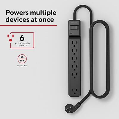 Powers multiple devices at once

6 AC GROUNDED OUTLETS

6ft / 1.8m CORD