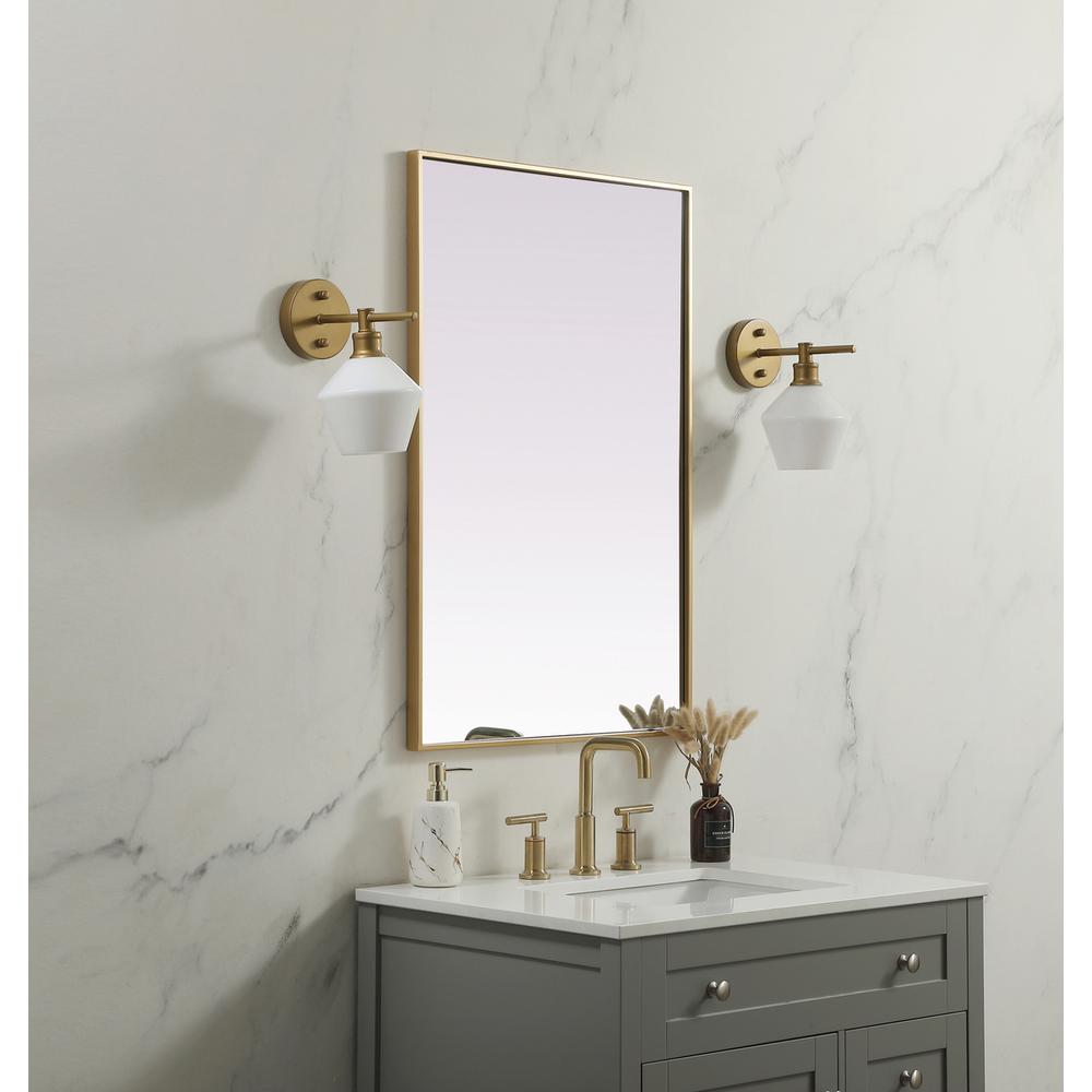 Alt View 6. Elegant Decor - Metal Frame Rectangle Mirror 24x36 Inch in Brass - Brass.