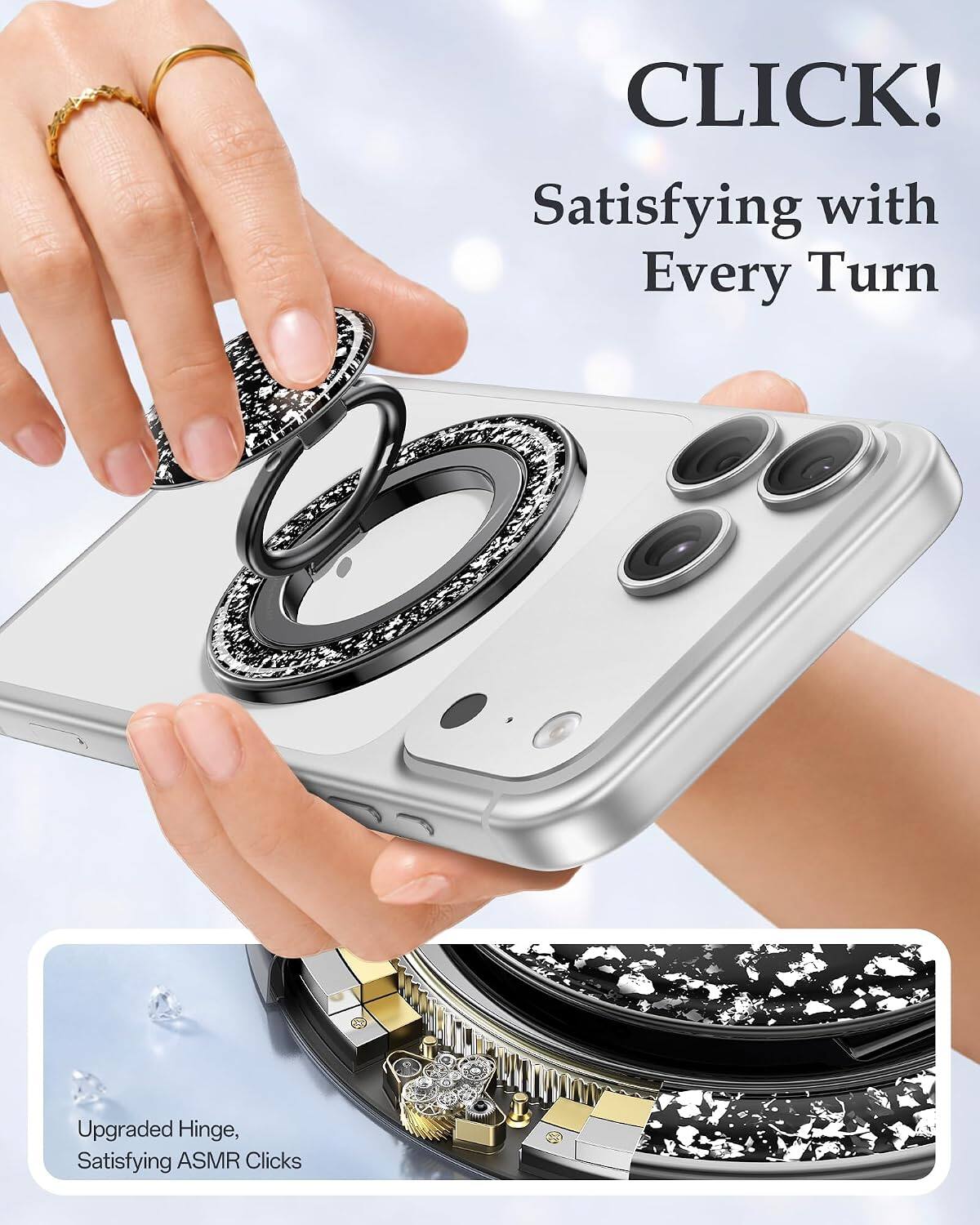 CLICK!  
Satisfying with Every Turn  

Upgraded Hinge, Satisfying ASMR Clicks